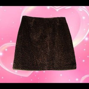 Vintage Corduroy Leopard Print Skirt